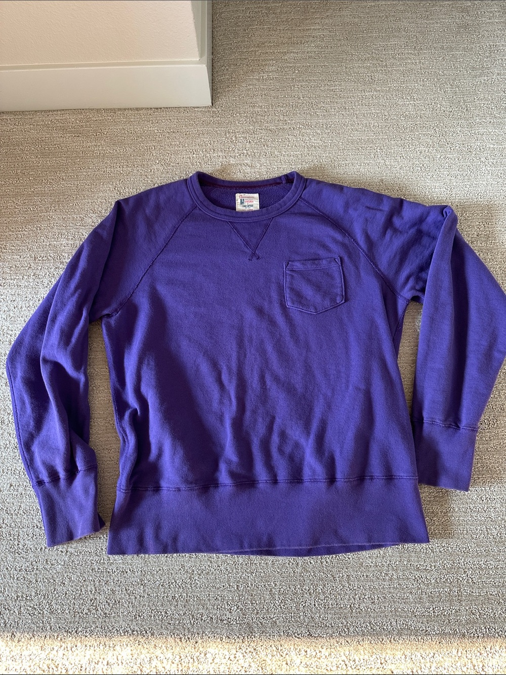 Champion Purple Crewneck Sweater with Chest Pocket